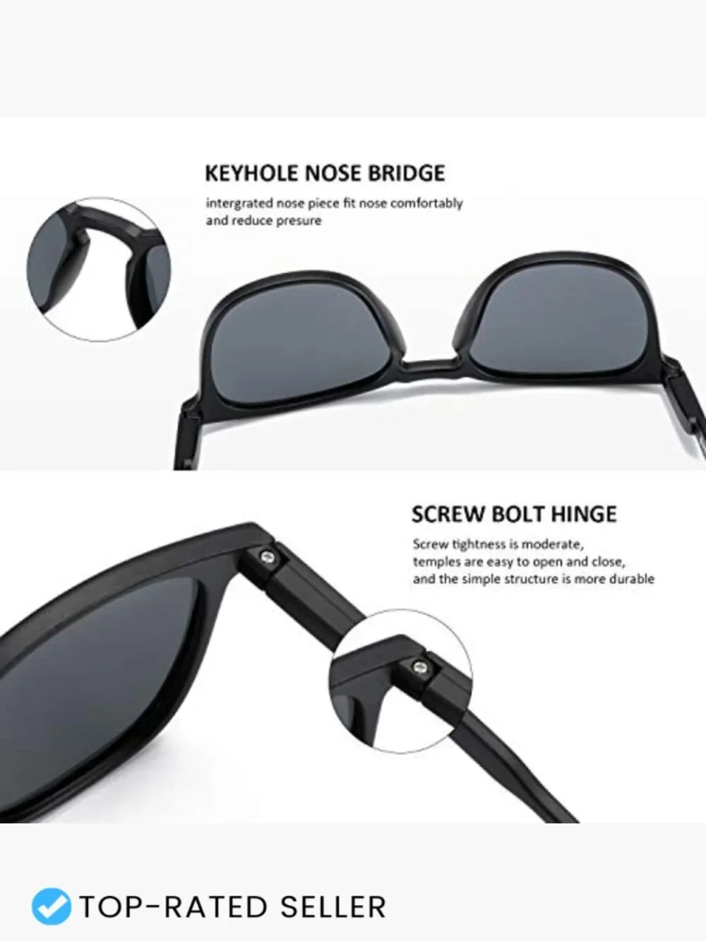 Retro Round Square Sunglasses 2 Pack UV Protection Polarized Unisex
